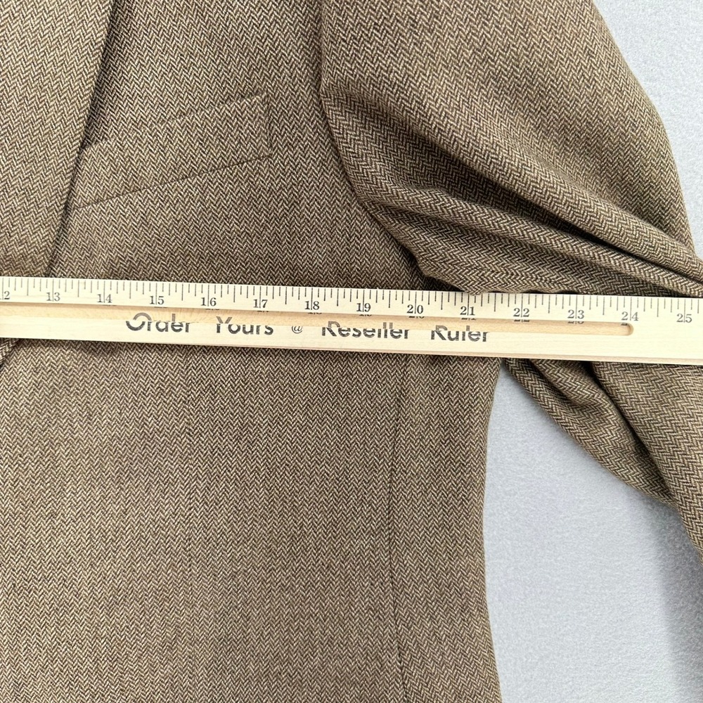 Lauren Ralph Lauren Lambswool Blazer Jacket Brown Herringbone 42L 2 Button Rich - Picture 4 of 9